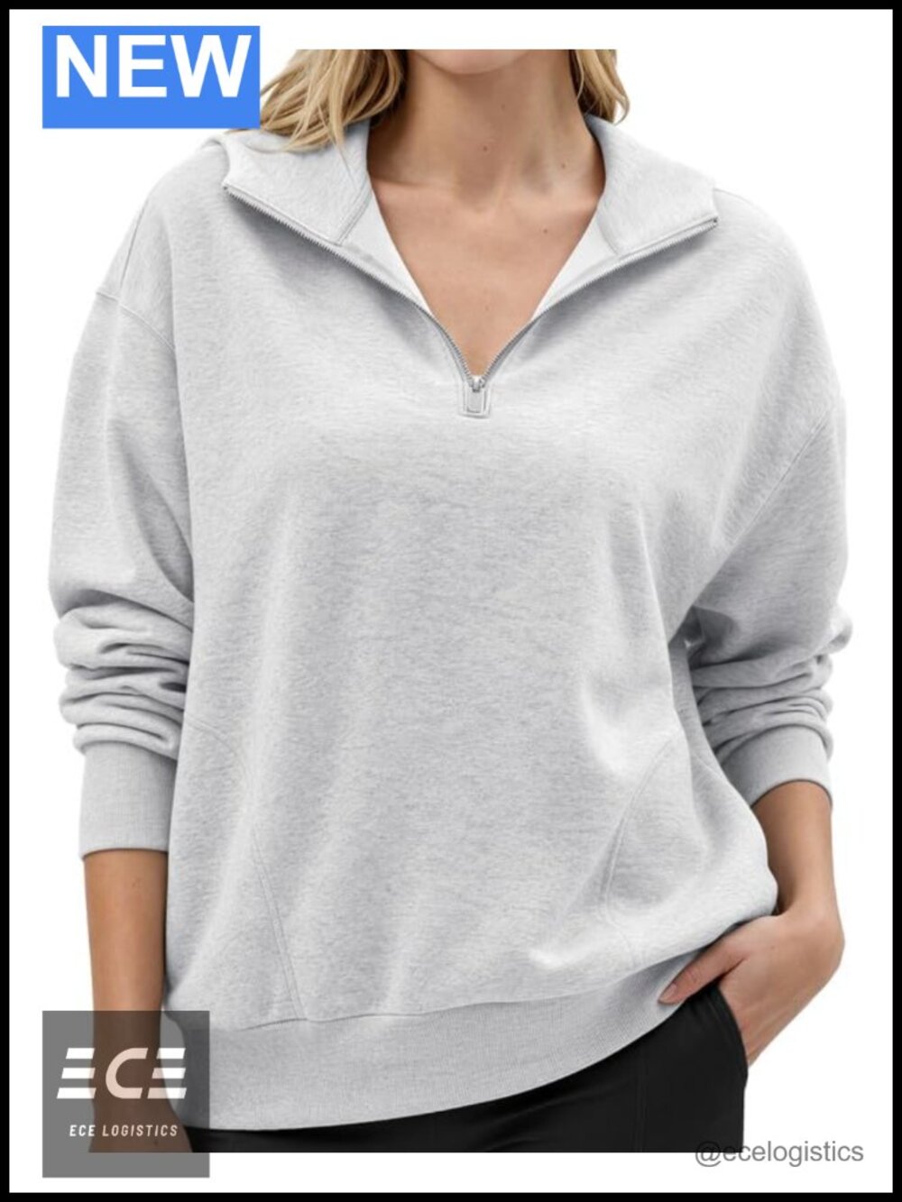 Quarter Zip Hoodie Pullover Sweatshirt Cotton Polyester Pocket